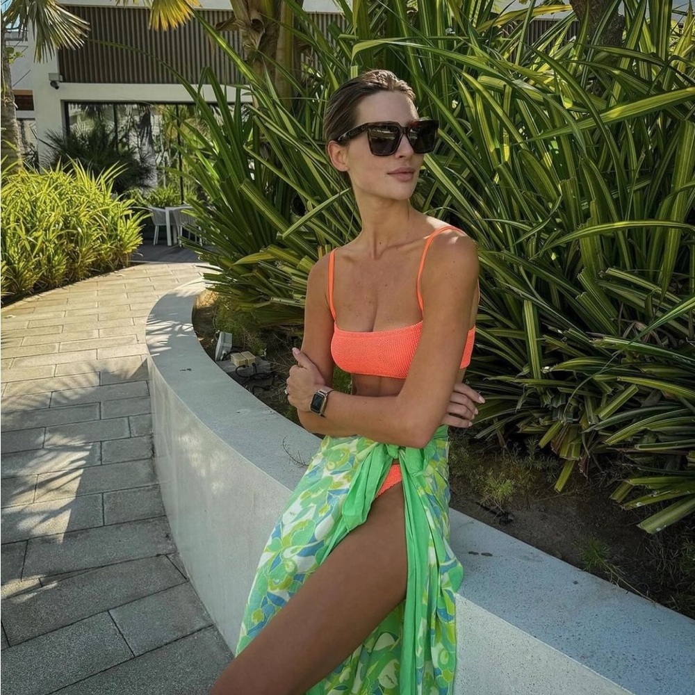 Hunza g gigi crincle bikini set in orange